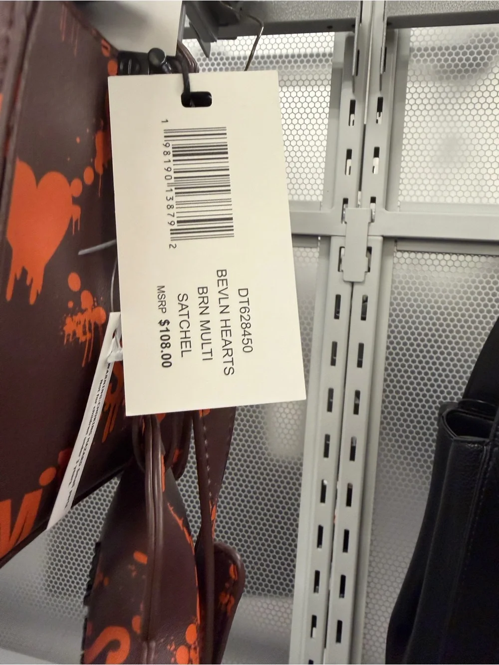 Steve Madden Bleeding Heart Bevln  Crossbody Bag in Brown with Orange Print